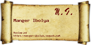 Manger Ibolya névjegykártya