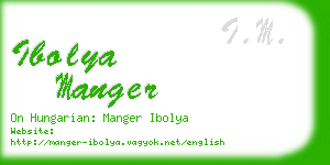 ibolya manger business card